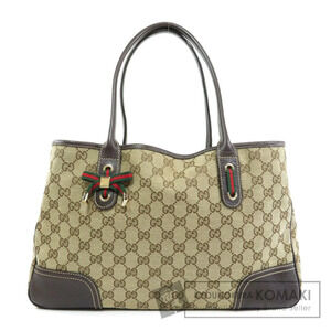 Gucci GG Canvas Princy tote bag beige brown leather